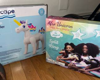 Afro Unicorn Split Ring Pool Float 