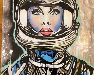 Mike Raz - Space acrylic and spray paint 