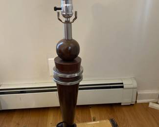 Metal Mahogany Table Lamp 