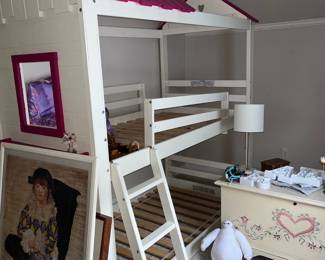 Harper & Bright Designs House Twin Loft Bunk with Tent 