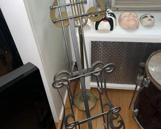 Mid Century Modern Cello Metal Magazine Rack 