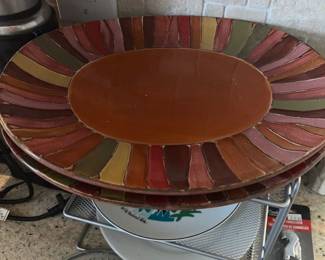 Pier 1 Wavy Stripe Oval Salad Plates 