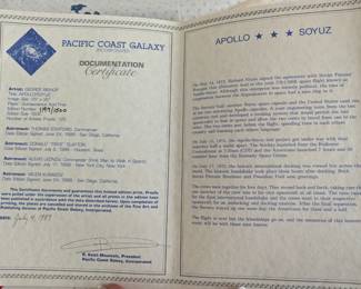 Pacific Coast Gallery certificate of authenticity for our amazing SIGNED Apollo  framed poster