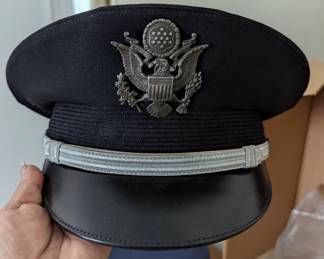 Original Early Vietnam War U.S. Air Force Officer's Black Wool Visor Cap w/Badge