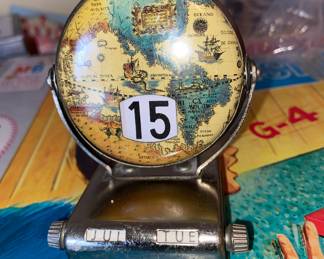 vintage globe desk calendar