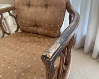 Vintage upholstered barrel chairs