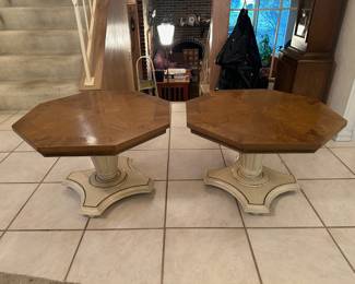 Pair of matching vintage octagonal side tables