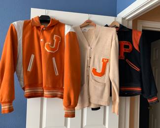 Vintage letter jackets, and sweater