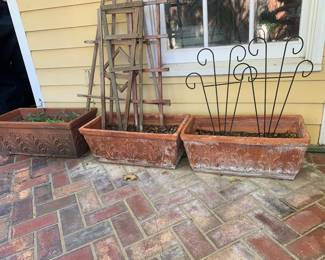Terra-cotta rectangular planters