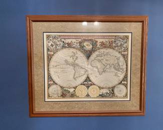 Framed map artwork
