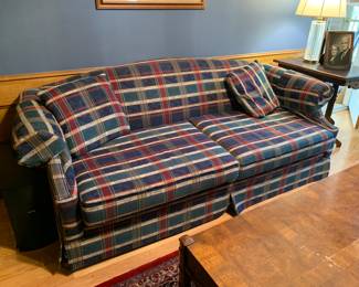 Jewel tone Plaid sleeper sofa
