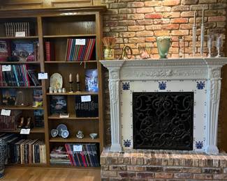 Books, Wedgwood, bookends, candleholders, Roseville