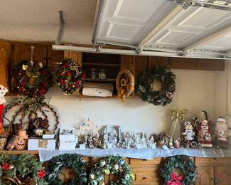 Christmas wreaths, garland, gorgeous artificial trees