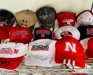 signed vintage Husker hats