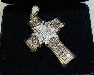 Champagne Diamond Gold Cross