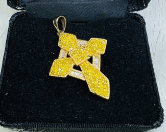 Yellow Diamond Gold Cross