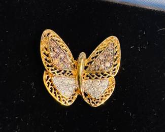 Diamond & Gold Butterfly Pendant