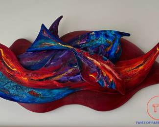 Signed BILL FOWLER-THELEN American Modern Fiber Wall Art Sculpture