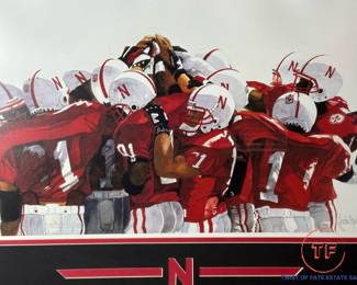 Limited Edition HUSKER FOOTBALL Signed Print by LINDA STYCH (360/500)