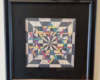 2001 JEFF JOHNSON Limited Edition Crystal Kinetic Op Art Dimensional Lithograph MCM Artwork