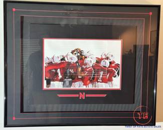 Limited Edition HUSKER FOOTBALL Signed Print by LINDA STYCH (360/500)