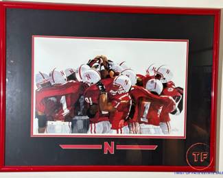 Limited Edition HUSKER FOOTBALL Signed Print by LINDA STYCH (372/500)