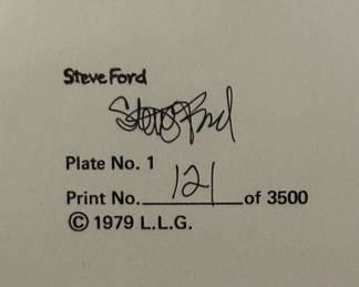 1979 Limited Edition Framed Nebraska Football Print Signed STEVE FORD