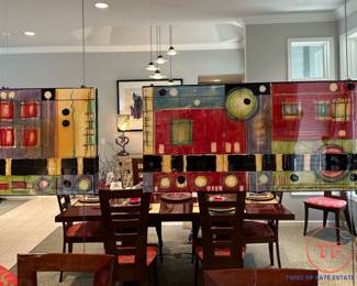 2003 "Dining with Rocky" Diptych Oil on Canvas by KAREN SCHNEPF
