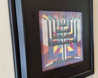 2001 JEFF JOHNSON Limited Edition Crystal Kinetic Op Art Dimensional Lithograph MCM Artwork
