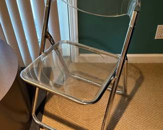 Italian GIAN PIERRE Lucite and Chrome Folding Chairs