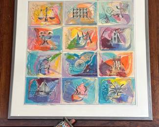 1995 Limited Edition Silk Screen "12 TRIBES" 12/500 by CALMAN SHEMI (Argentina, b. 1939)