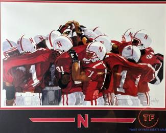 Limited Edition HUSKER FOOTBALL Signed Print by LINDA STYCH (372/500)