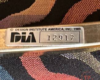 1980's Signed Design Institute of America, Inc (DIA) Brass and Glass Dining Set with 6 Chairs after SOTTSASS