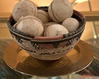 Vintage African Split Weave Woven Coil Basket