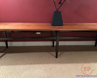 MCM IMHA Stamped Germany Teak Display Cabinet, Teak Top Coffee Table, and 2 Teak Top Side Tables