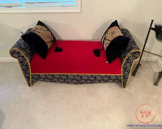 Oriental Style Rolled Arm Bench