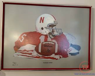 1979 Limited Edition Framed Nebraska Football Print Signed STEVE FORD