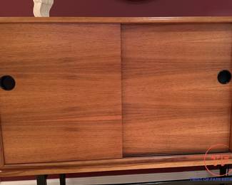 MCM IMHA Stamped Germany Teak Display Cabinet, Teak Top Coffee Table, and 2 Teak Top Side Tables