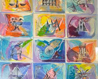 1995 Limited Edition Silk Screen "12 TRIBES" 12/500 by CALMAN SHEMI (Argentina, b. 1939)