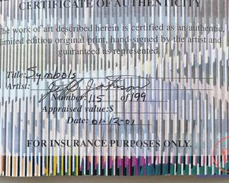 2001 JEFF JOHNSON Limited Edition Crystal Kinetic Op Art Dimensional Lithograph MCM Artwork