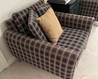 Chrome Decorated MILO BAUGHMAN Style Club Lounge Chairs