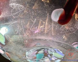 Blown Glass Handkerchief Bowl Vase by JOHN GERLETTI 2003