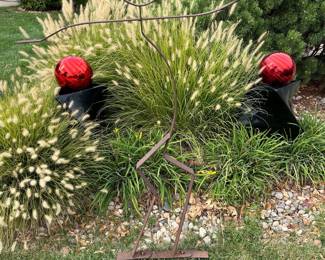 Handmade Figural Bird Feeder Metal Yard Art