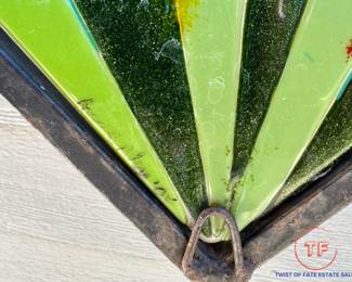 Signed ANNE NYE Studio Fused Art Glass Fan Panel Yard Art