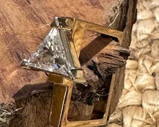 14K GOLD Trillion Cut 1 Carat Diamond Custom Made Ring by TRISKO