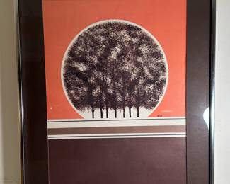 Vintage "Trees in the Round" Lithograph after VICI by Arthur A Kaplan