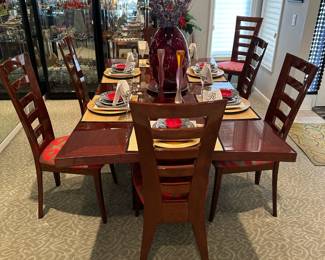 ELAN Contemporary Furnishings RIALTO Dining Room Table with Ladder Back Chairs