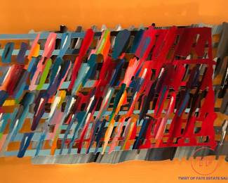 Wall Installation by CALMAN SHEMI (Argentina, b. 1939) Original Acrylic on Metal - Lacquer Coated