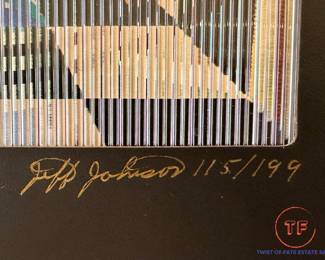 2001 JEFF JOHNSON Limited Edition Crystal Kinetic Op Art Dimensional Lithograph MCM Artwork