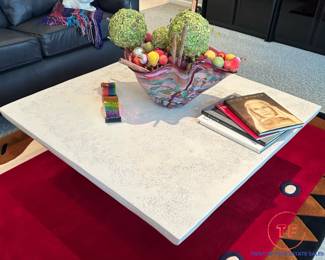 Contemporary Style Faux Stone Coffee Table